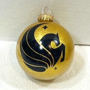 UCF University of Central Florida Sparkle Glass Bulb Christmas Ornament 3"